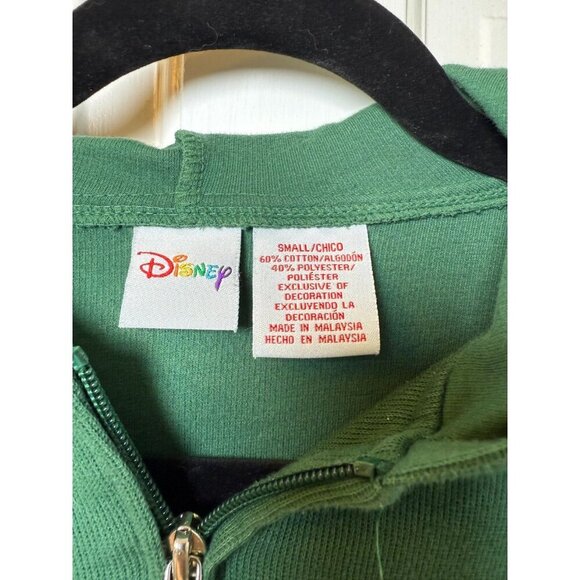 Disney Tigger Hoodie Sweatshirt Full Zip Green Embroidered Spell Out Adult Small - Picture 5 of 10